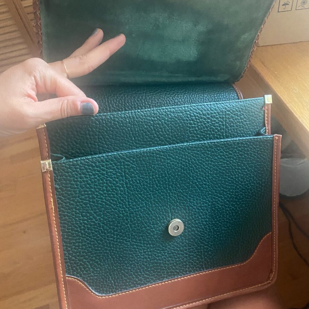 Vintage Dooney & Bourke satchel handbag green leather 8x10 - Picture 8 of 10
